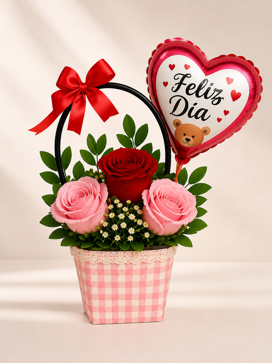 Mini Arreglo Floral en Canastita