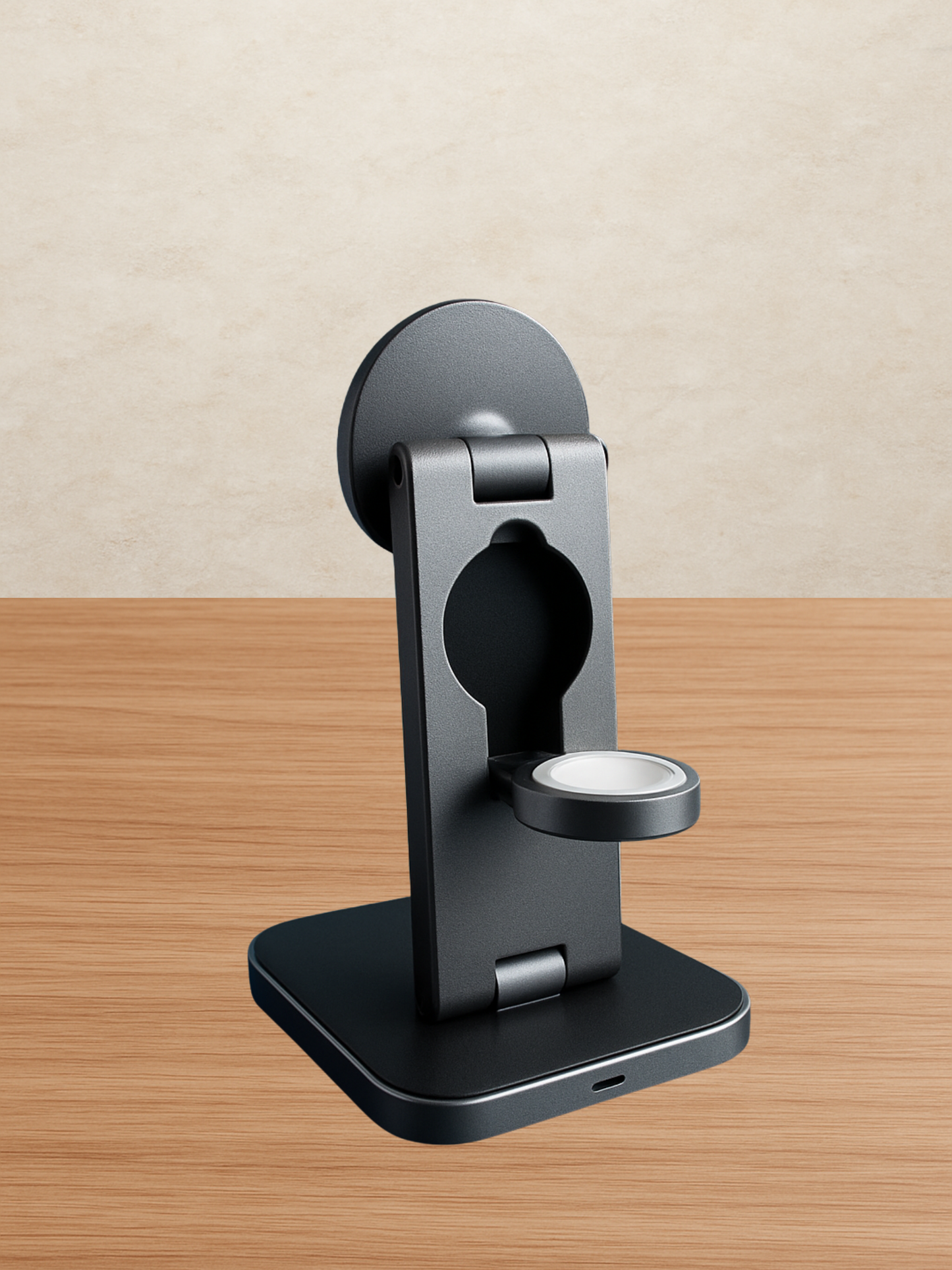 Cargador inalámbrico 3 en 1 plegable para iPhone, Apple Watch y AirPods.